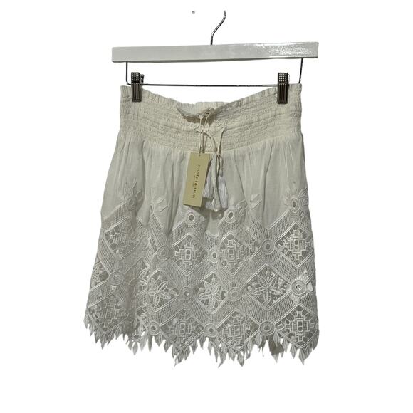 RAMY BROOK WOMENS SIZE SMALL AILANI LACE MINI SKIRT SWIM COVER UP WHITE NEW - Picture 5 of 14